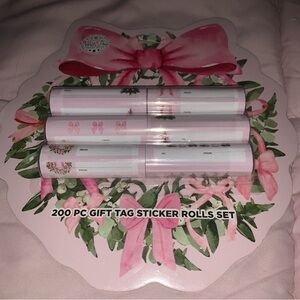 NEW Pink Bows Coquette Christmas Sticker Gift Tags NWT